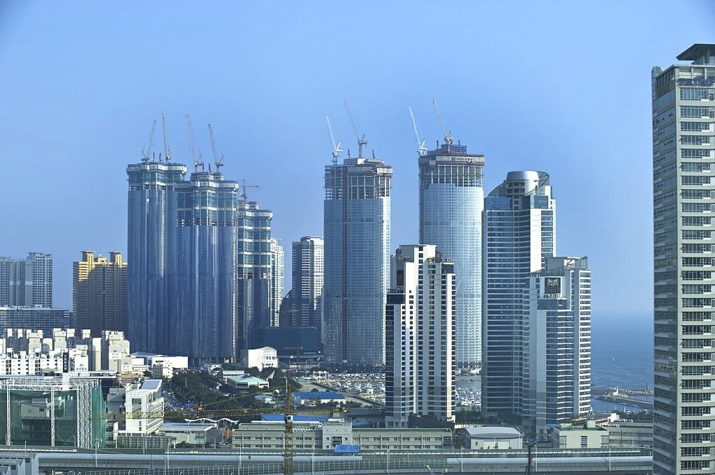 Busan city skyline, host city of the annual Busan International Rock Festival