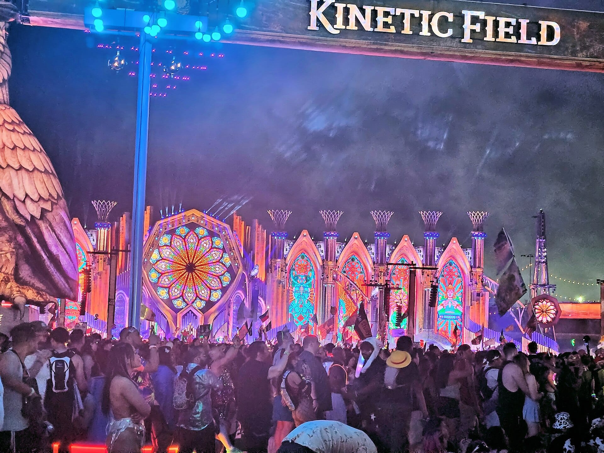 Tiesto performing on the Kinetic Field main stage at an Electric Daisy Carnival festival