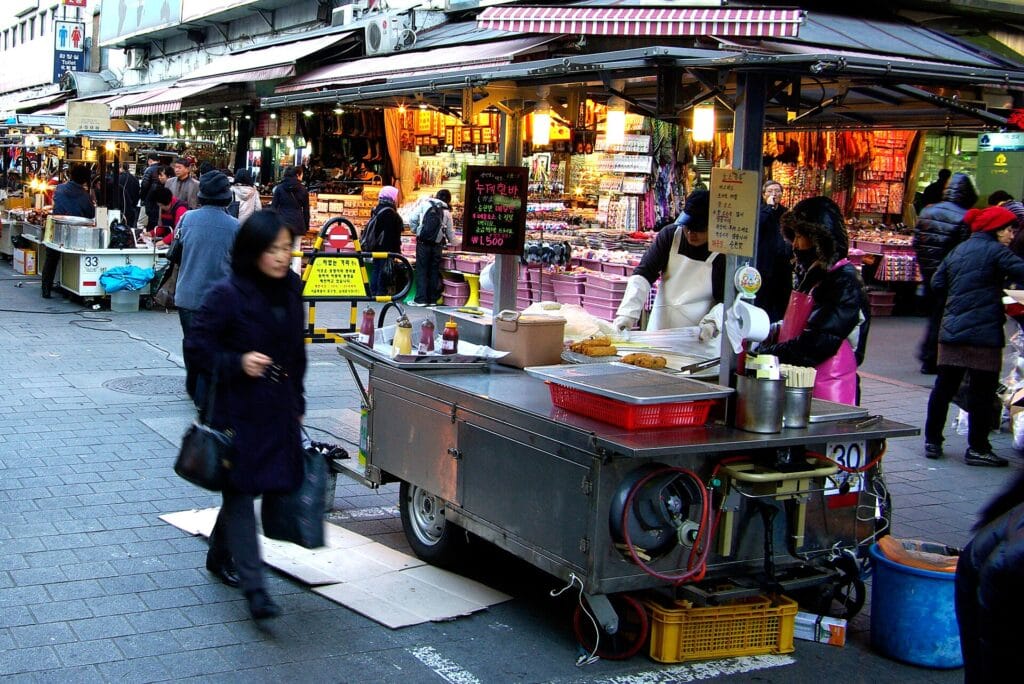 Street food stalls in Seoul