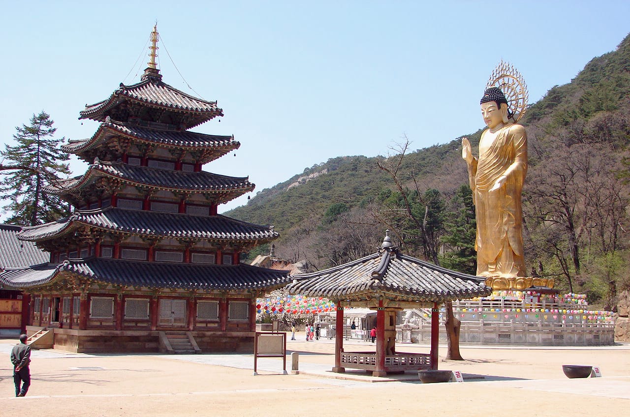 Temple Stay in Korea & Hanok Stays: A First-Timer's Guide (2026) The Palsangjeon wooden pagoda at Beopjusa Temple, Korea