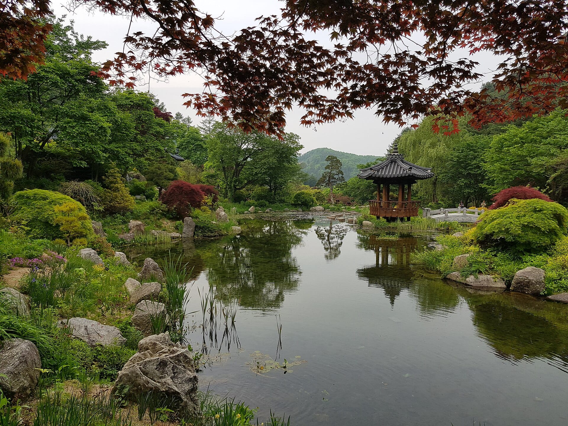 The lake at the Garden of Morning Calm, a botanical garden near Gapyeong, South Korea