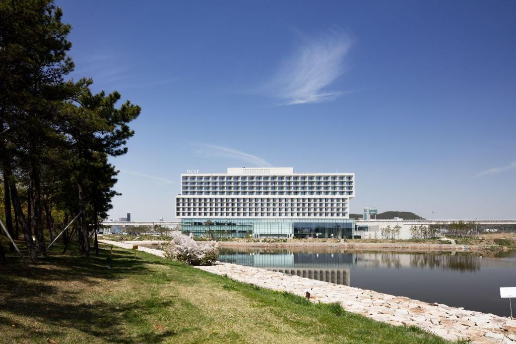 An ocean-view room at Nest Hotel Incheon on Yeongjongdo, near Incheon International Airport