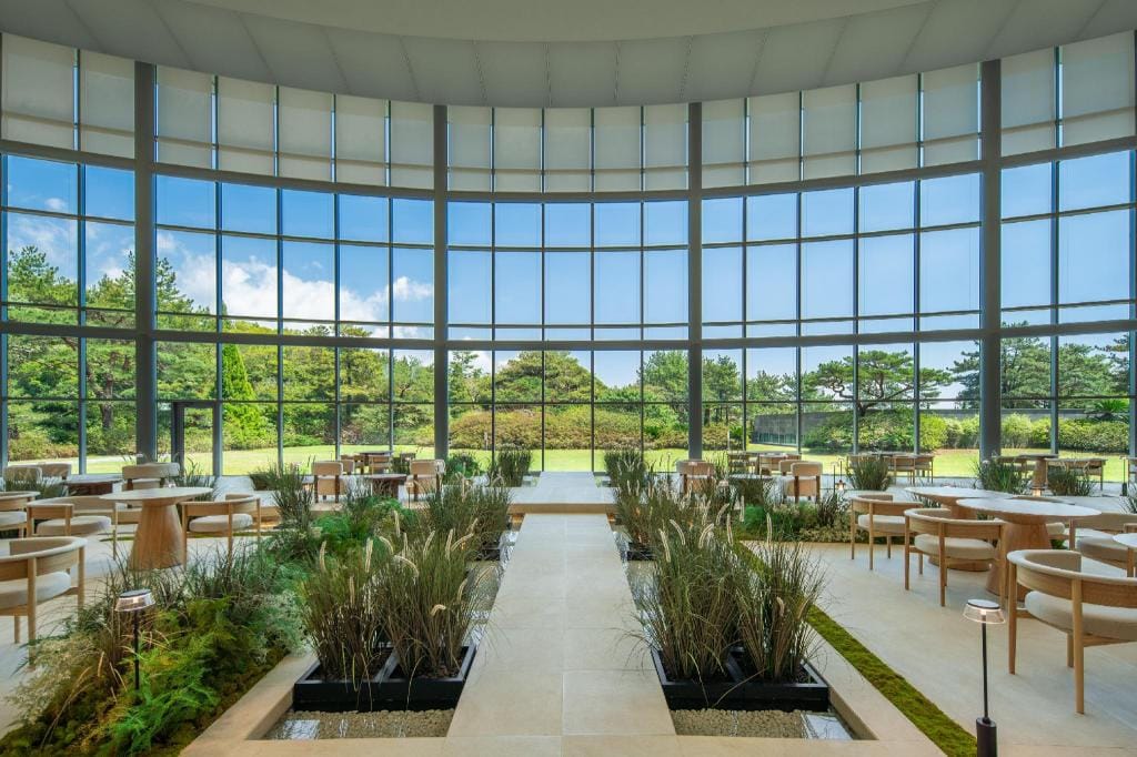 Ocean-view rooms along the Seogwipo coastline at WE Hotel Jeju