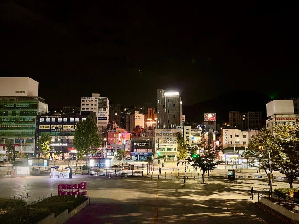 Busan Night Festa 2026: Night Walk & Night Music Campnic Guide Busan's coastal skyline lit up at night, the backdrop for the city's Starry Night Busan Night Festa