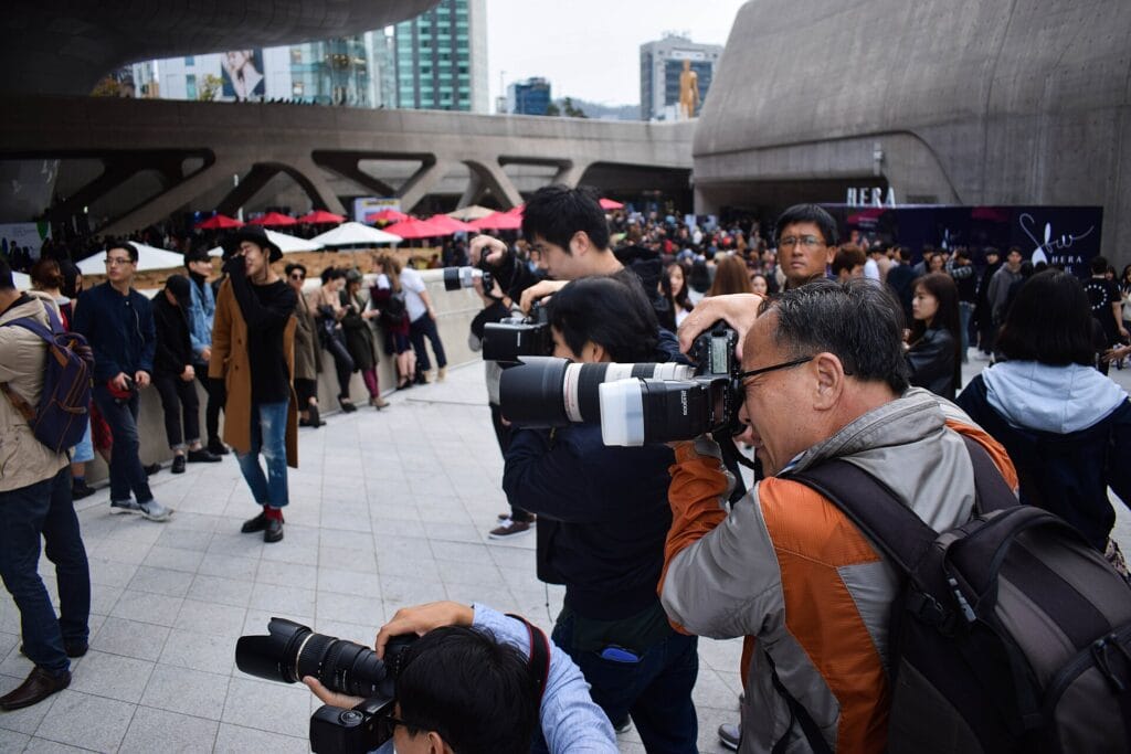 The futuristic curved exterior of Dongdaemun Design Plaza (DDP) in Seoul