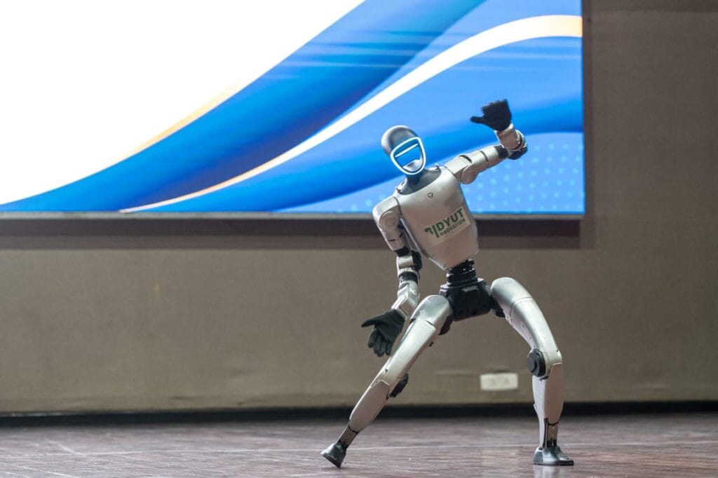 Galaxy Robot Park Opens in Seoul: World's First Robot Theme Park A humanoid robot on display at an interactive exhibition, similar to the performance robots at Seoul's new Galaxy Robot Park