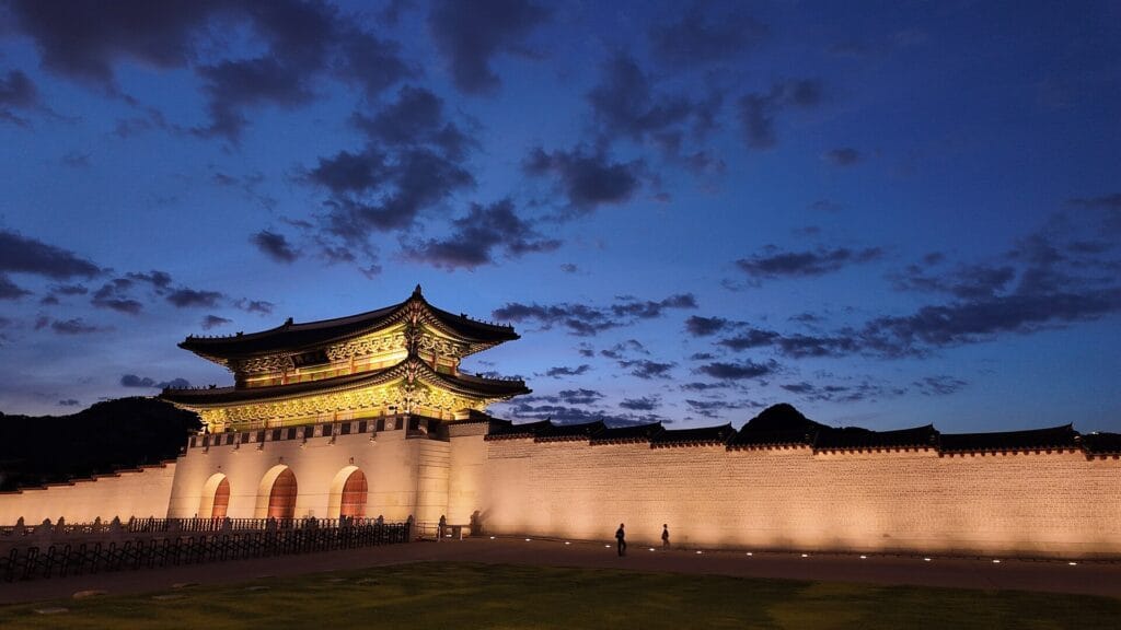 Gyeongbokgung Palace Night Viewing Returns This Fall (2026) Gyeongbokgung Palace illuminated at night during its seasonal special evening viewing program