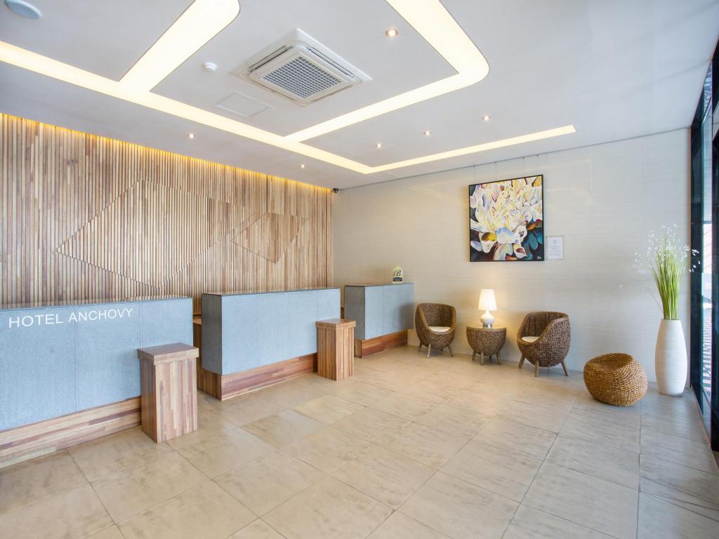 Where to Stay in Tongyeong: Best Areas & Hotels for Every Trip (2026) A guest room at Hotel Harbor, next to Seoho Market in downtown Tongyeong