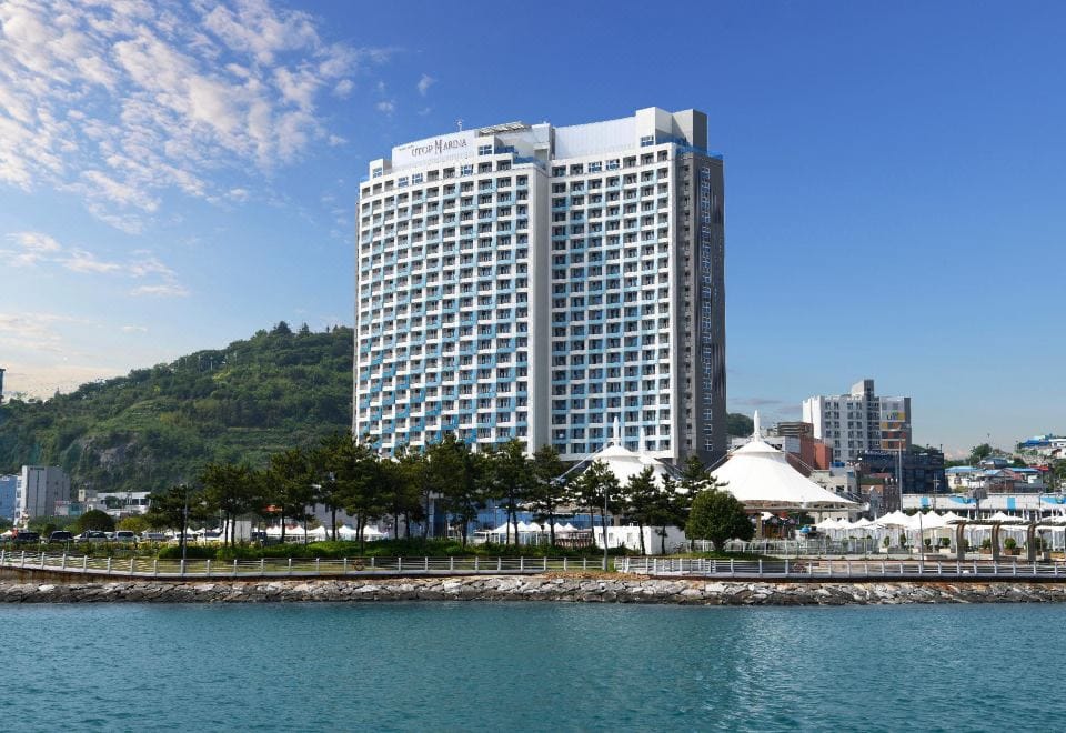 Where to Stay in Yeosu: Best Areas & Hotels for Every Trip (2026) A terrace room facing the sea at U Top Marina Yeosu Expo, near Yeosu Expo Station