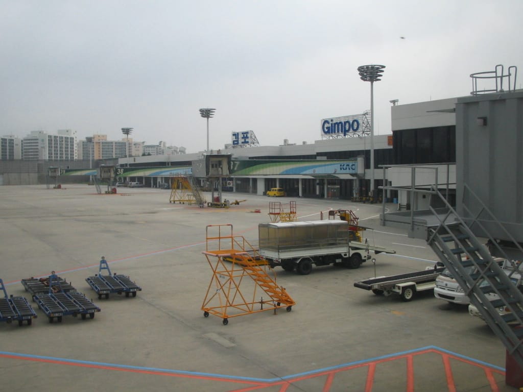 Aircraft on the apron at Gimpo Airport, where domestic flights from Seoul to Busan depart